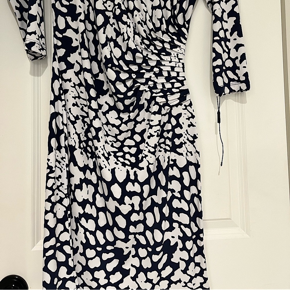 Navy and white Blue pattern dress
